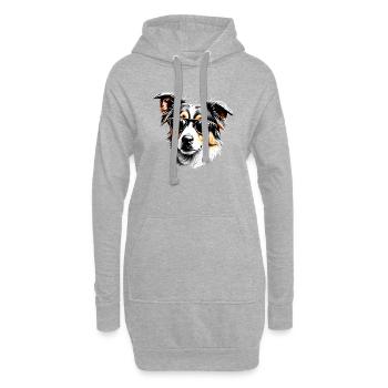 Berger Australien Chien Propriétaire Chien Chiot - Sweat-shirt à capuche long Femme - gris chiné - Devant
