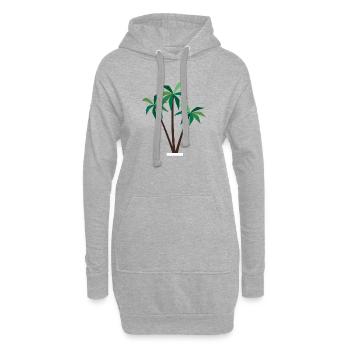 Trois palmiers - Sweat-shirt à capuche long Femme - gris chiné - Devant