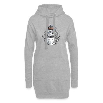 Schneemann - Hoodie-Kleid - Grau meliert - Vorne