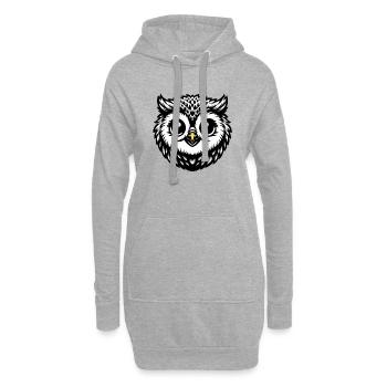 Bébé hibou - Sweat-shirt à capuche long Femme - gris chiné - Devant