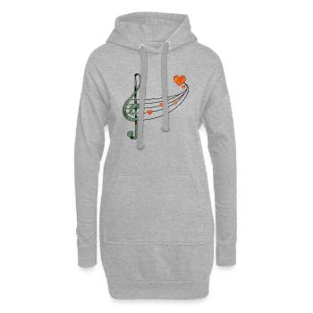 Musik - Hoodie-Kleid - Grau meliert - Vorne
