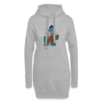 Yeti marin surfeur - Sweat-shirt à capuche long Femme - gris chiné - Devant
