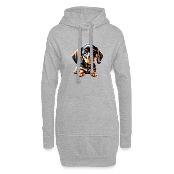 Dachshund Hund Dackelwelpe Hundehalter Hunde - Hoodie-Kleid - Grau meliert - Vorne