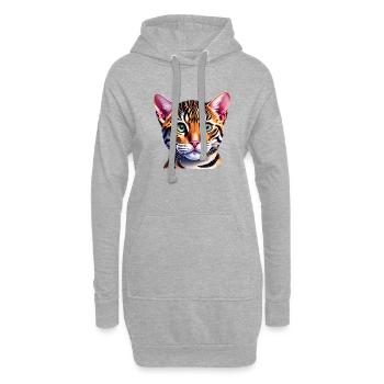 Chat Bengal Chaton Bengal Chaton Propriétaire Chat Chaton - Sweat-shirt à capuche long Femme - gris chiné - Devant