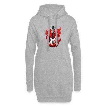 Gitarre Musikinstrument Gitarrist Zupfinstrument - Hoodie-Kleid - Grau meliert - Vorne