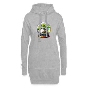 Bonsai im Glas / Botanik / Biotop / Terrarium - Hoodie-Kleid - Grau meliert - Vorne