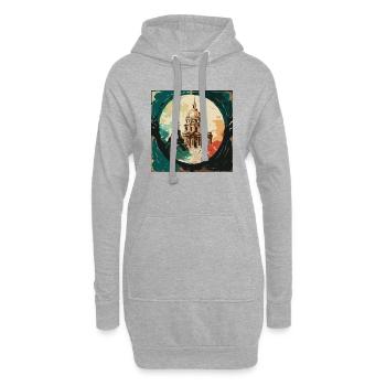 Focus sur Paris - Sweat-shirt à capuche long Femme - gris chiné - Devant