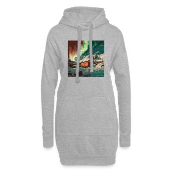 Lichter am Nordpol - Hoodie-Kleid - Grau meliert - Vorne
