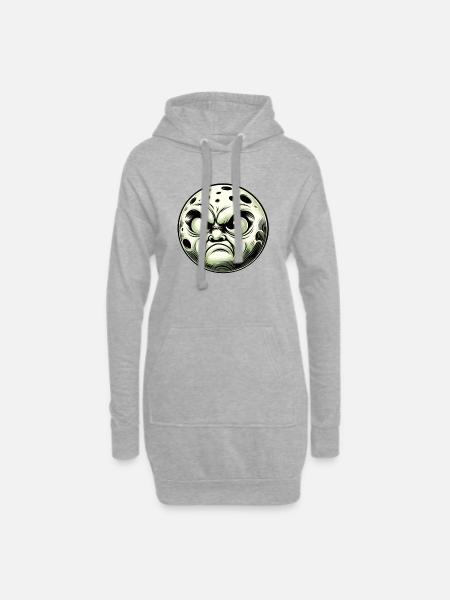 Schlecht gelaunter Mond Sandmann - Hoodie-Kleid - Grau meliert