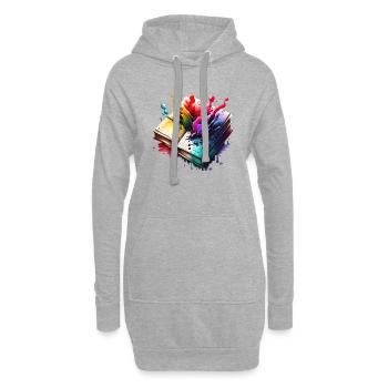 Book Reading Books Reader Gift Book Lover - Hoodie Dress - heather grey - Front