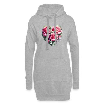 Saint-Valentin mariage fête des mères fiançailles d’amour - Sweat-shirt à capuche long Femme - gris chiné - Devant