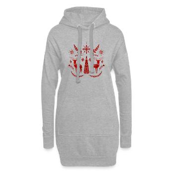 Schweden Schweden dalarna dala Pferd Pferd Frohe Weihnachten Kunst - Hoodie-Kleid - Grau meliert - Vorne