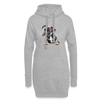 Staffordshire Bullterrier Hunde Hund Hundebesitzer - Hoodie-Kleid - Grau meliert - Vorne