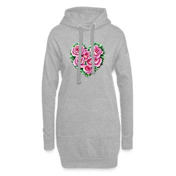Fête des mères amour Saint-Valentin fiançailles de mariage - Sweat-shirt à capuche long Femme - gris chiné - Devant