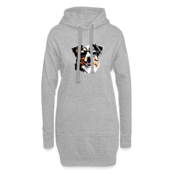 Berger Australien Chien Propriétaire Chien Chiot - Sweat-shirt à capuche long Femme - gris chiné - Devant