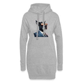 Hund in Anzug - Hoodie-Kleid - Grau meliert - Vorne