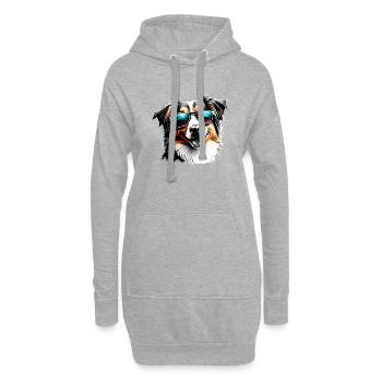 Berger Australien Chien Propriétaire Chien Chiot - Sweat-shirt à capuche long Femme - gris chiné - Devant
