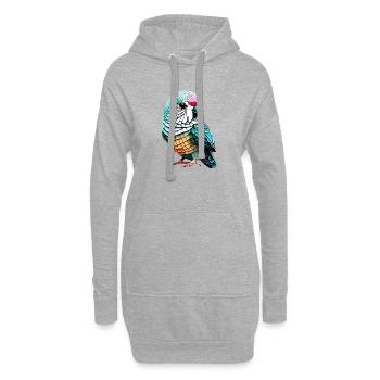 Perruche Oiseau Calopsitte Propriétaire d’oiseau - Sweat-shirt à capuche long Femme - gris chiné - Devant