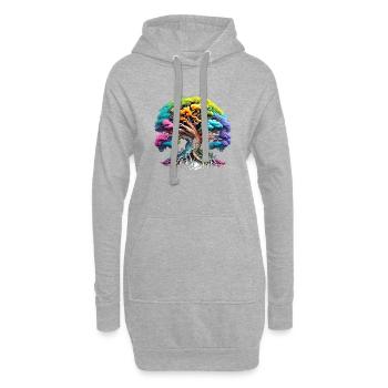 Lebensbaum Meditation Keltischer Baum des Lebens - Hoodie-Kleid - Grau meliert - Vorne