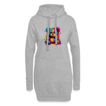 Ours en peluche drôle et doux de la famille - Sweat-shirt à capuche long Femme - gris chiné - Devant