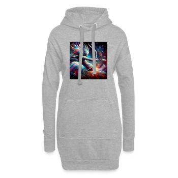 Doppel Schütze mit Bogen - Hoodie-Kleid - Grau meliert - Vorne