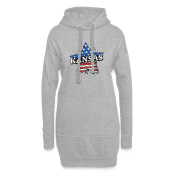 Kansas - États-Unis - États-Unis d’Amérique - Amérique - Sweat-shirt à capuche long Femme - gris chiné - Devant