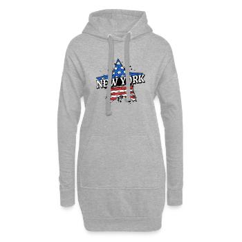 New York - États-Unis - États-Unis d’Amérique - Sweat-shirt à capuche long Femme - gris chiné - Devant