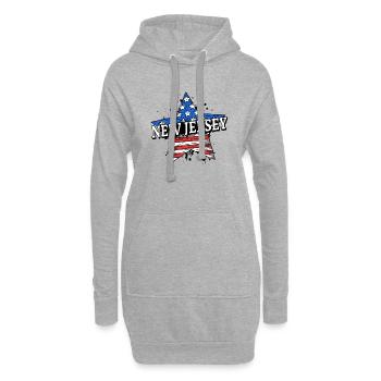 New Jersey - États-Unis - États-Unis d’Amérique - Sweat-shirt à capuche long Femme - gris chiné - Devant