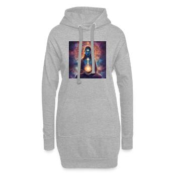 Astrologie spatiale - Sweat-shirt à capuche long Femme - gris chiné - Devant