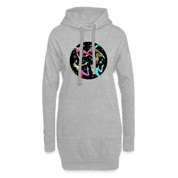 dancing, dancer, colorful, circle, figures - Hoodie Dress - heather grey - Front