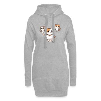 Dancing Cartoon Cats : Happy Dance Party - Sweat-shirt à capuche long Femme - gris chiné - Devant