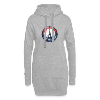 Paris Eiffelturm - Hoodie-Kleid - Grau meliert - Vorne