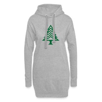 Cleanes grünes Tannenbaum Emblem Weihnachtsbaum - Hoodie-Kleid - Grau meliert - Vorne