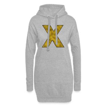 Lettre X Or - Sweat-shirt à capuche long Femme - gris chiné - Devant