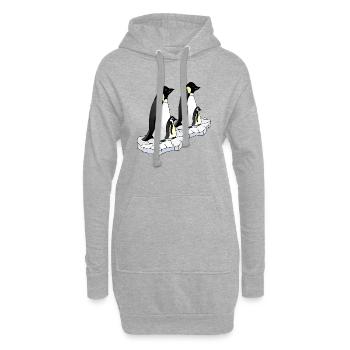 Pinguine - Hoodie-Kleid - Grau meliert - Vorne