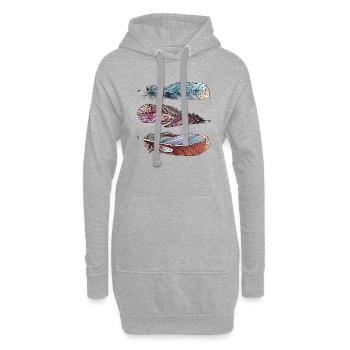 Feder - Hoodie-Kleid - Grau meliert - Vorne