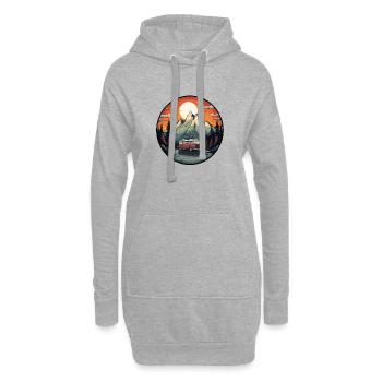 Vanlife - Hoodie-Kleid - Grau meliert - Vorne