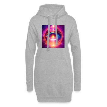 Spiritualité de l’espace - Sweat-shirt à capuche long Femme - gris chiné - Devant