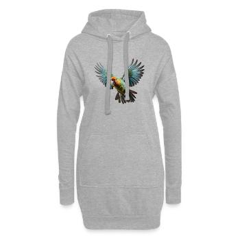 Toutes les espèces de perroquets sont des animaux sociaux - Sweat-shirt à capuche long Femme - gris chiné - Devant