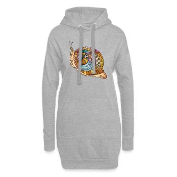Schnecke - Hoodie-Kleid - Grau meliert - Vorne