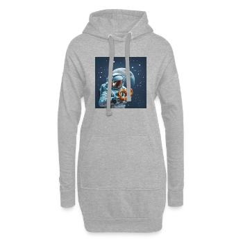 Astronaute Bretzel - Sweat-shirt à capuche long Femme - gris chiné - Devant