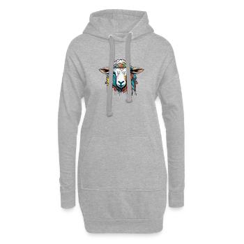 buntes Schaf Schäfer - Hoodie-Kleid - Grau meliert - Vorne