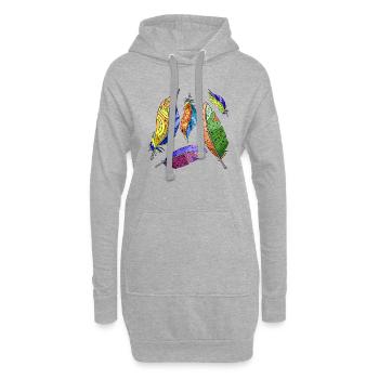 Stylo - Sweat-shirt à capuche long Femme - gris chiné - Devant