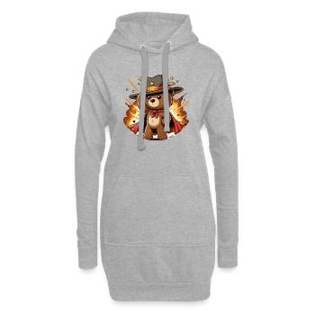 Teddy bear - Hoodie Dress - heather grey - Front