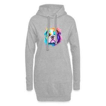 Chiens Propriétaire de chien Bouledogue Chien Propriétaire de chien - Sweat-shirt à capuche long Femme - gris chiné - Devant