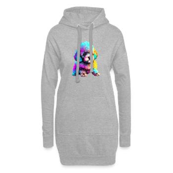 Caniche Chien Propriétaire Chien Amour Chien Chiot Caniche Chiot - Sweat-shirt à capuche long Femme - gris chiné - Devant