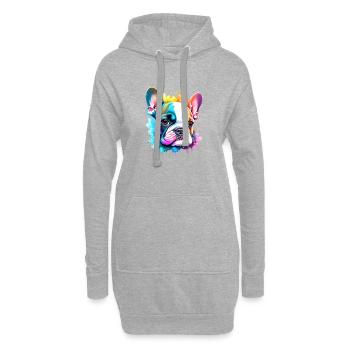 Chiens Bouledogue Chien Propriétaire De Chien Propriétaire De Chien - Sweat-shirt à capuche long Femme - gris chiné - Devant