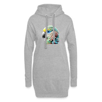 Perruche Bird Propriétaire d’oiseau Calopsitte - Sweat-shirt à capuche long Femme - gris chiné - Devant