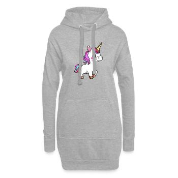 Licorne Créature Mythique Créature Mythique Fille Licornes - Sweat-shirt à capuche long Femme - gris chiné - Devant
