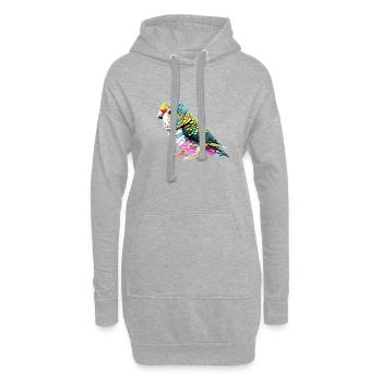 Perruche Bird Propriétaire d’oiseau Calopsitte - Sweat-shirt à capuche long Femme - gris chiné - Devant